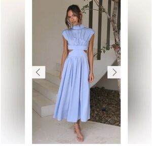 New with tags - YH & CO mock neck cut out blue dress USA size 2 (AUS size 6)